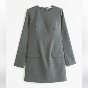 Abercrombie & Fitch Gray Sheath Dress Long Sleeve Crew Neck TALL